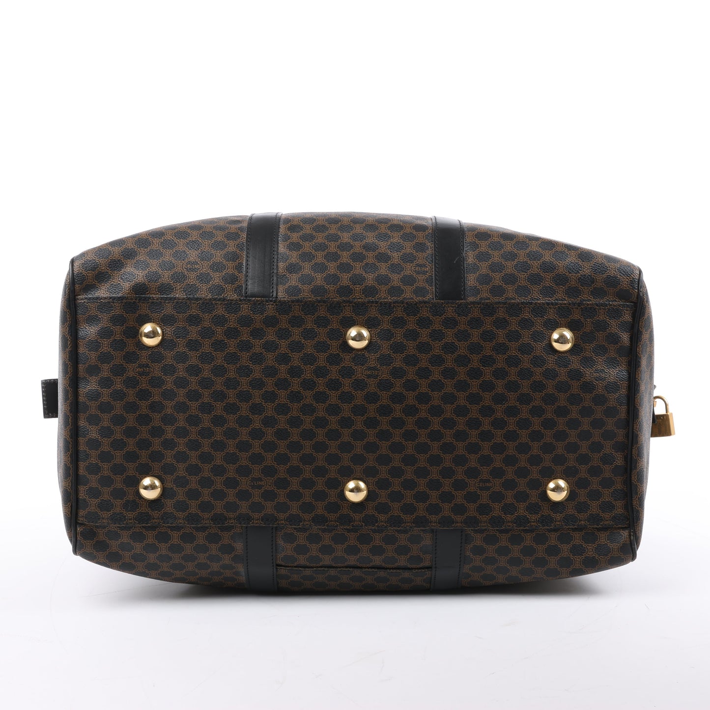 Celine Macadam PVC & Leather Boston Travel bag in Black × Brown