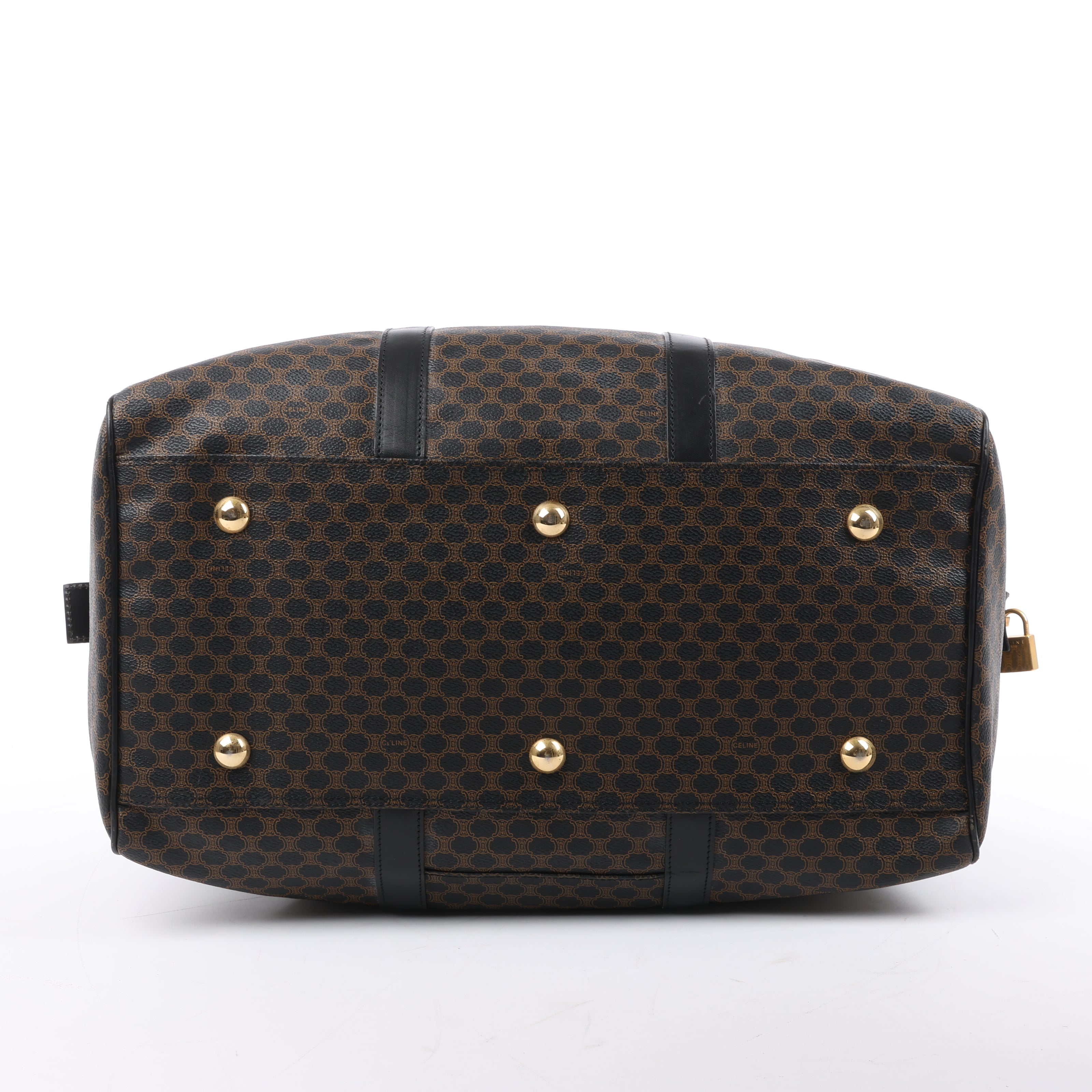 Celine Macadam PVC & Leather Boston Travel bag in Black × Brown