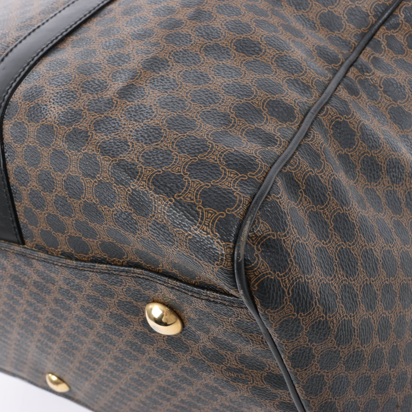 Celine Macadam PVC & Leather Boston Travel bag in Black × Brown