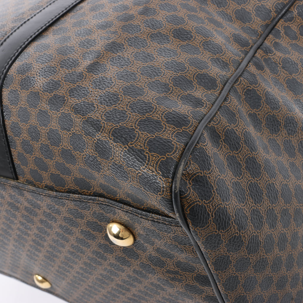 Celine Macadam PVC & Leather Boston Travel bag in Black × Brown