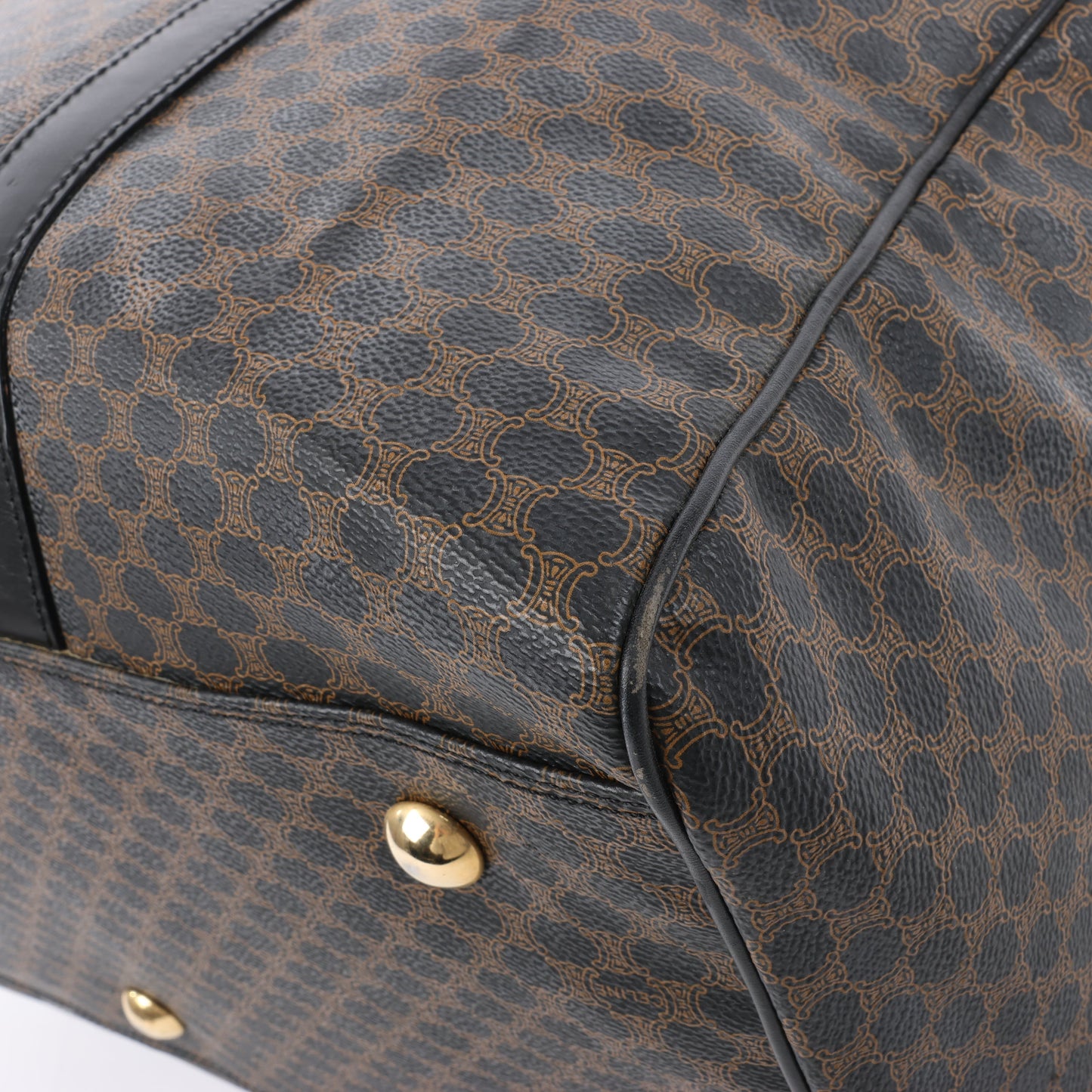 Celine Macadam PVC & Leather Boston Travel bag in Black × Brown