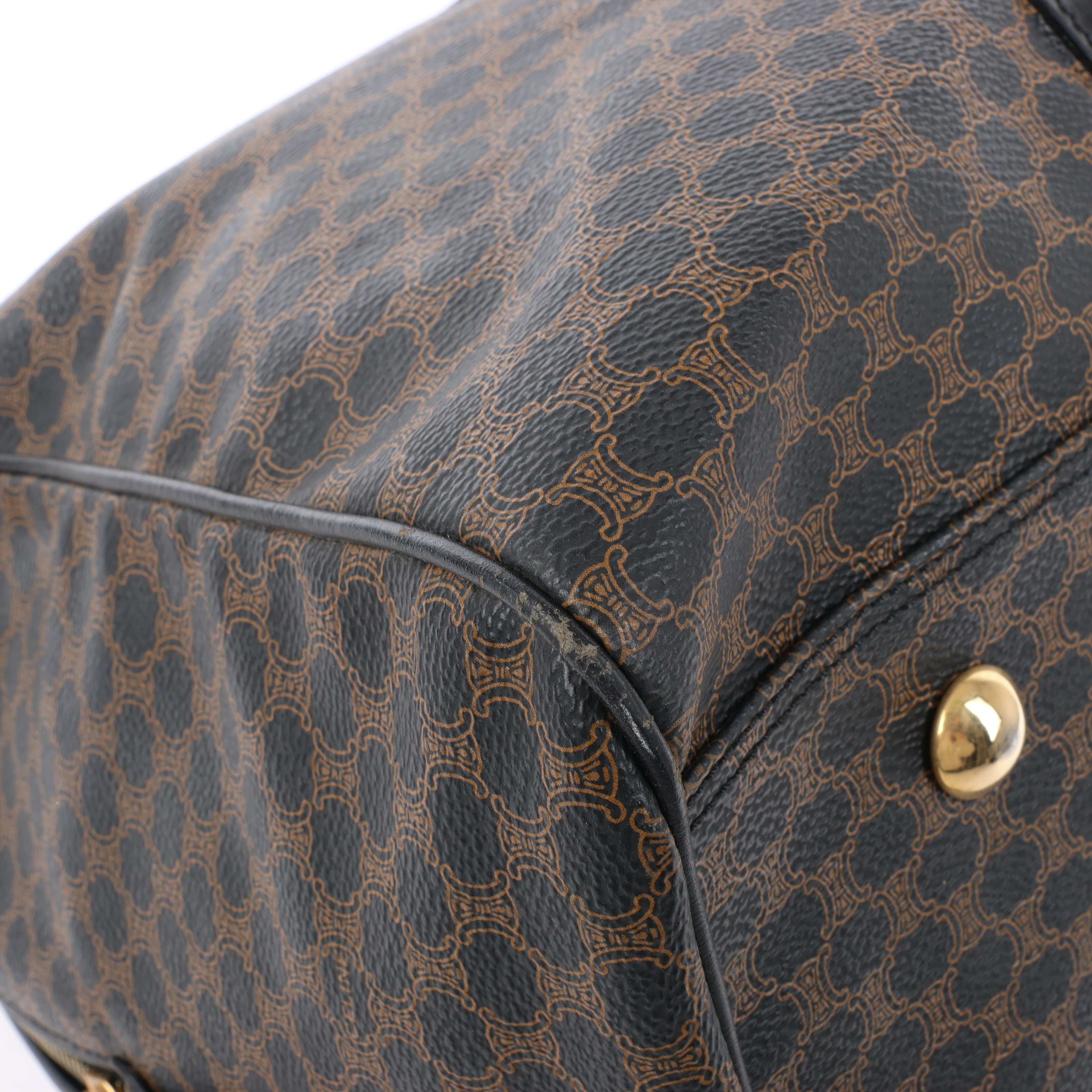 Celine Macadam PVC & Leather Boston Travel bag in Black × Brown