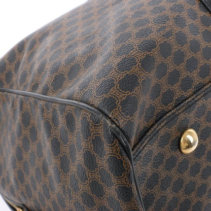 Celine Macadam PVC & Leather Boston Travel bag in Black × Brown