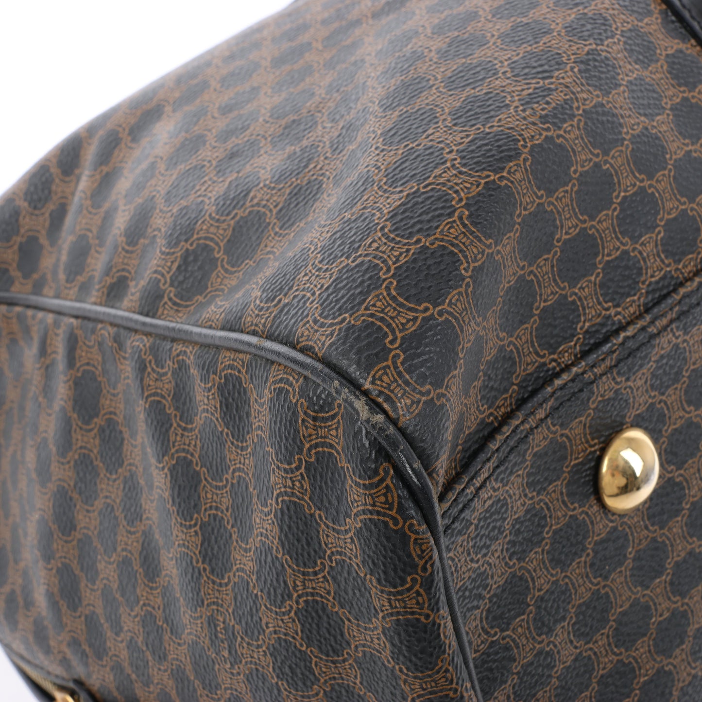 Celine Macadam PVC & Leather Boston Travel bag in Black × Brown