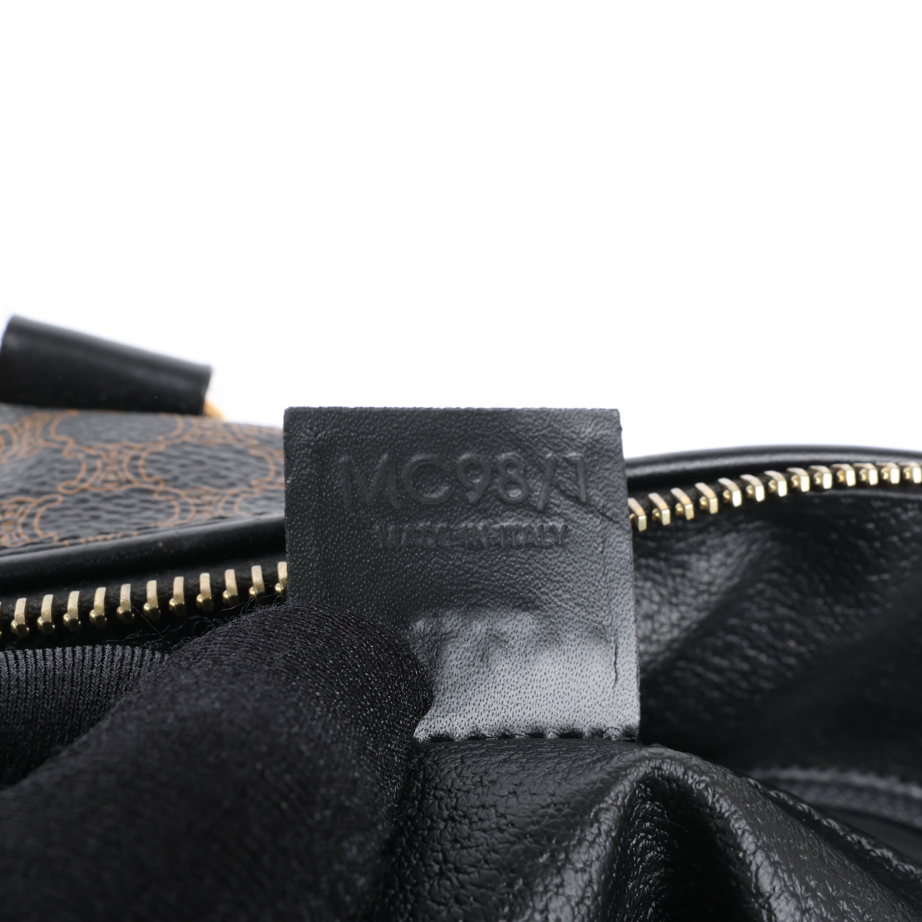 Celine Macadam PVC & Leather Boston Travel bag in Black × Brown