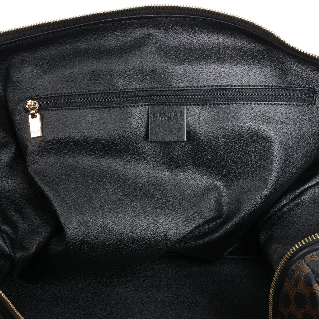 Celine Macadam PVC & Leather Boston Travel bag in Black × Brown