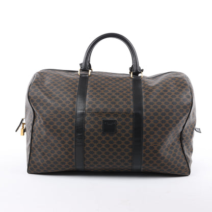 Celine Macadam PVC & Leather Boston Travel bag in Black × Brown