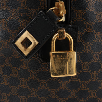 Celine Macadam PVC & Leather Boston Travel bag in Black × Brown