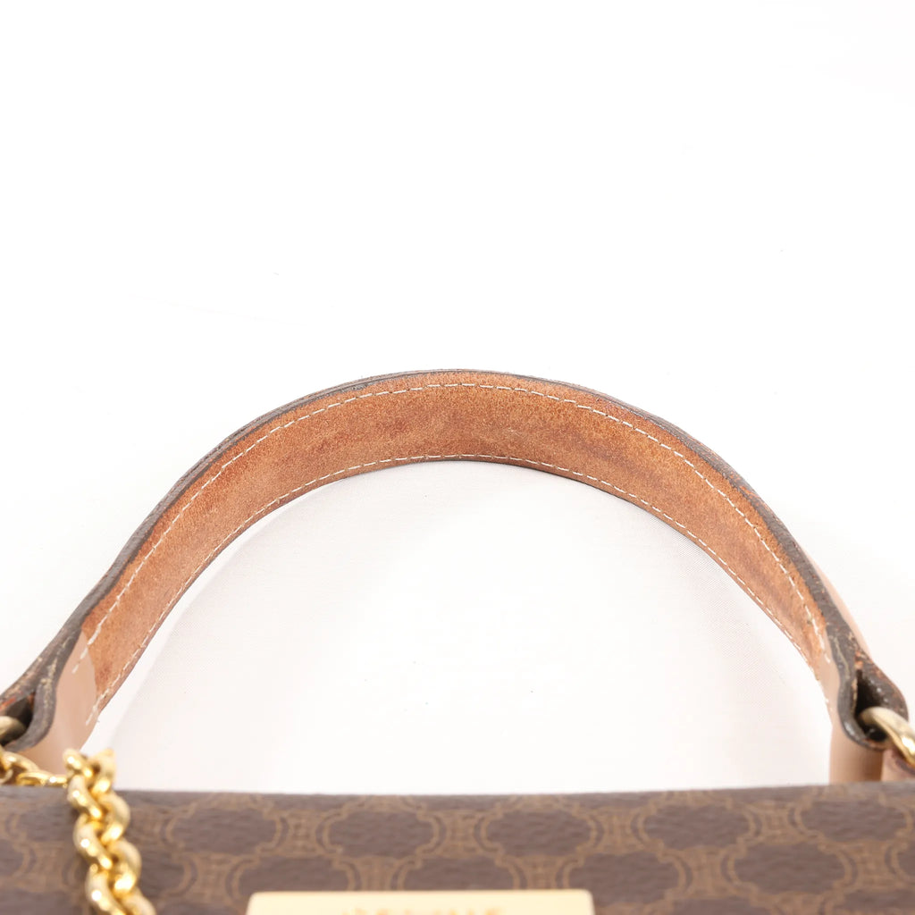 Celine Macadam PVC & Leather Handbag in Brown