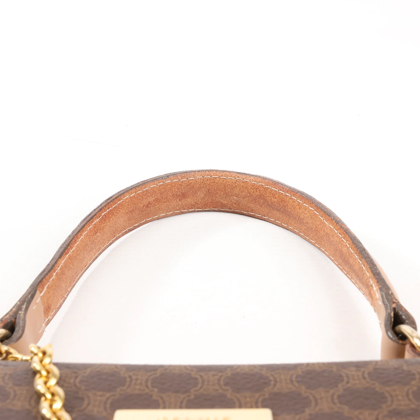 Celine Macadam PVC & Leather Handbag in Brown