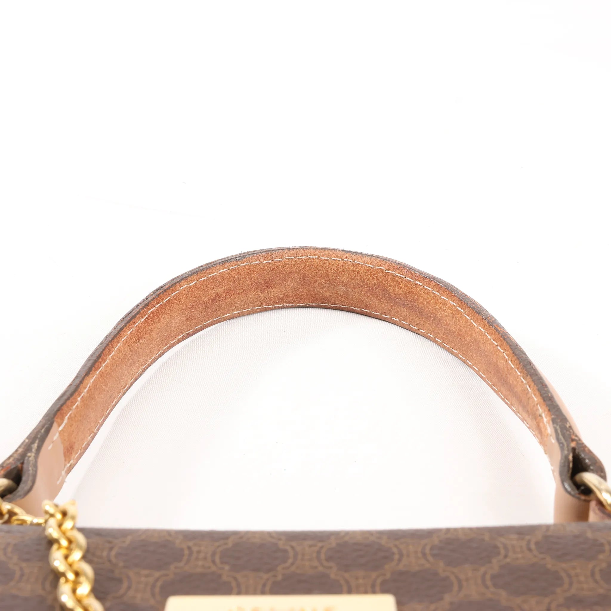 Celine Macadam PVC & Leather Handbag in Brown