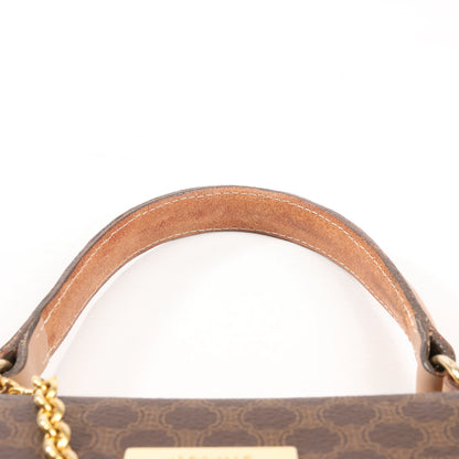 Celine Macadam PVC & Leather Handbag in Brown