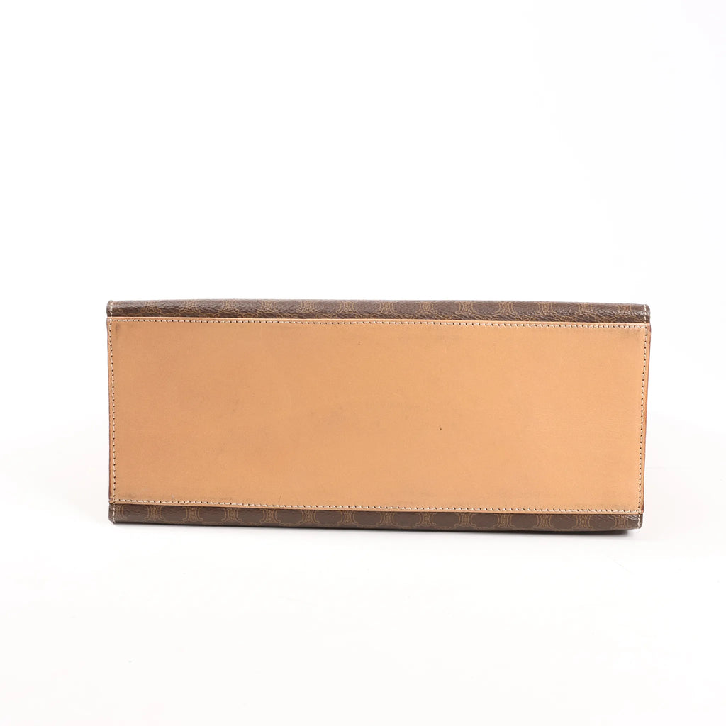 Celine Macadam PVC & Leather Handbag in Brown