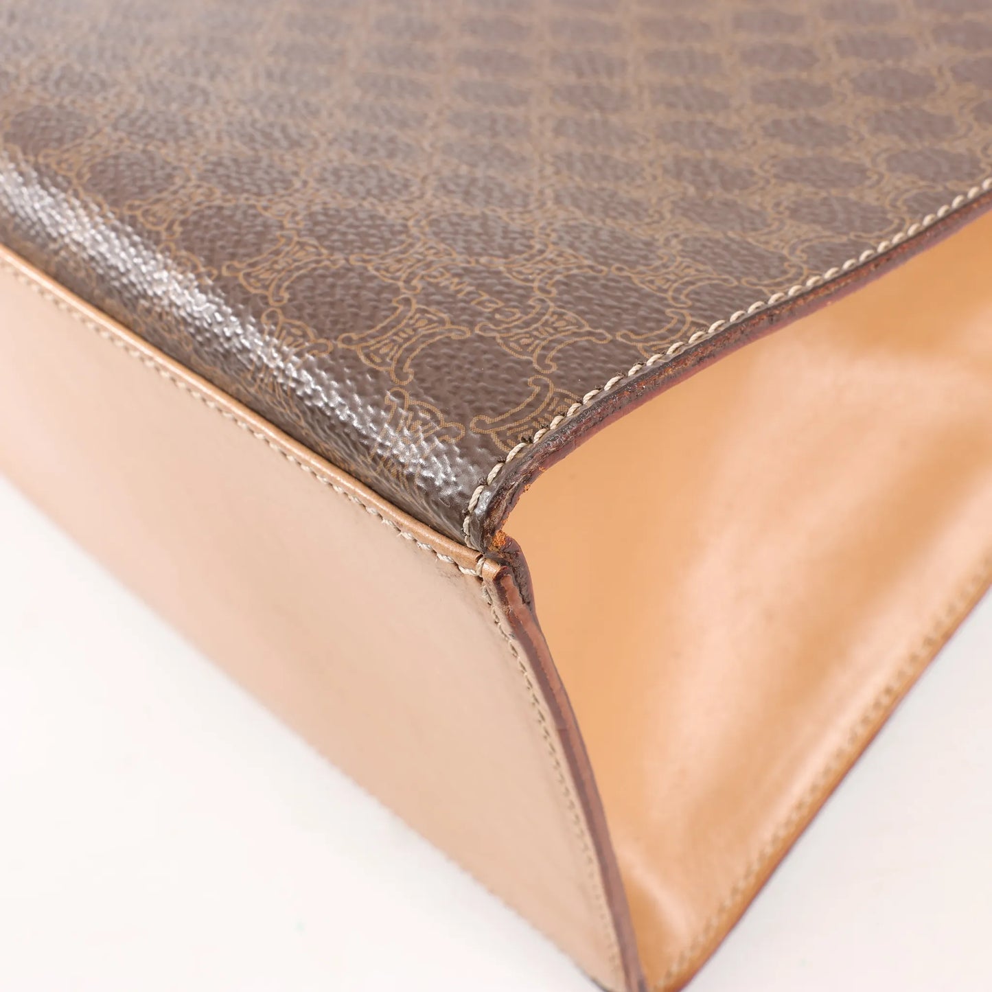 Celine Macadam PVC & Leather Handbag in Brown