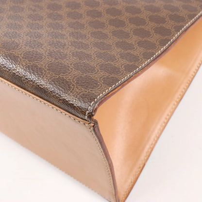 Celine Macadam PVC & Leather Handbag in Brown