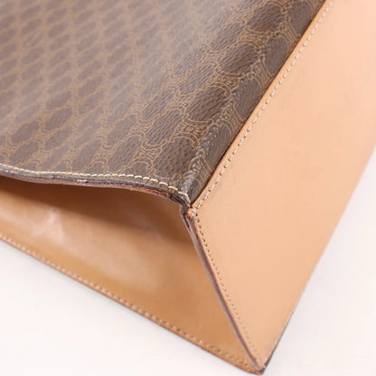 Celine Macadam PVC & Leather Handbag in Brown