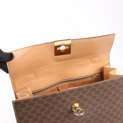 Celine Macadam PVC & Leather Handbag in Brown