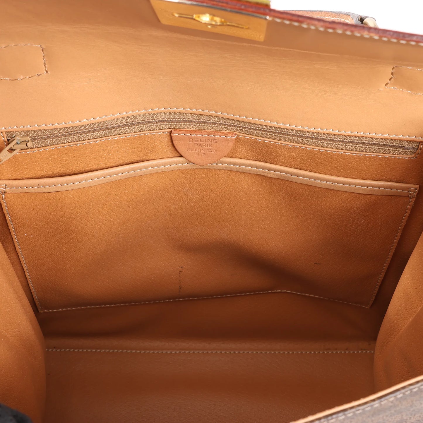 Celine Macadam PVC & Leather Handbag in Brown