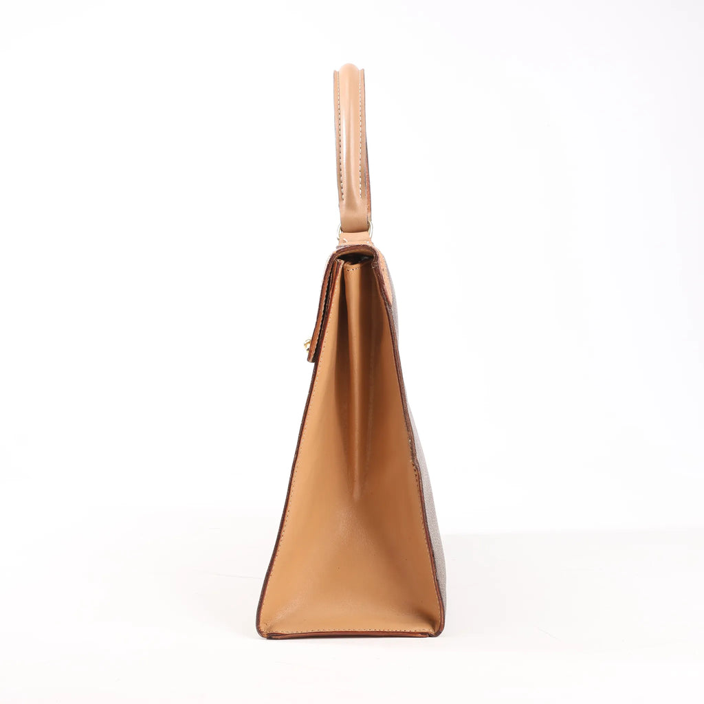 Celine Macadam PVC & Leather Handbag in Brown
