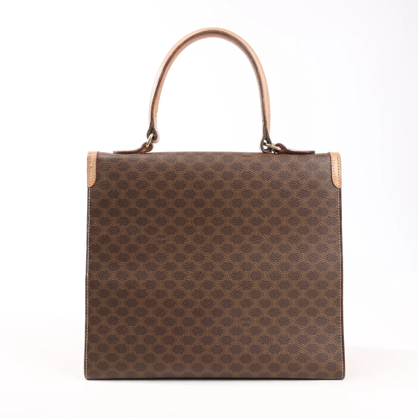 Celine Macadam PVC & Leather Handbag in Brown