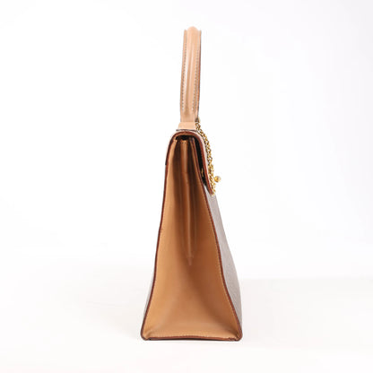 Celine Macadam PVC & Leather Handbag in Brown