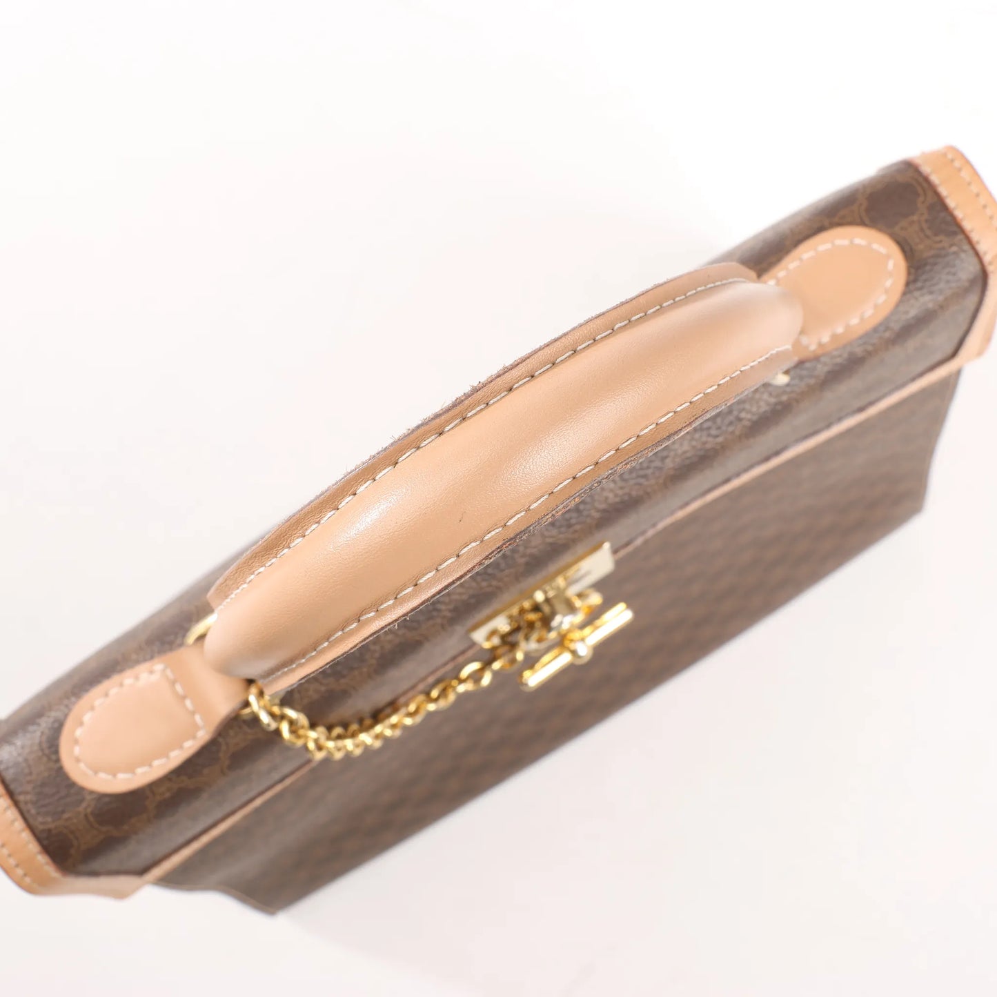 Celine Macadam PVC & Leather Handbag in Brown