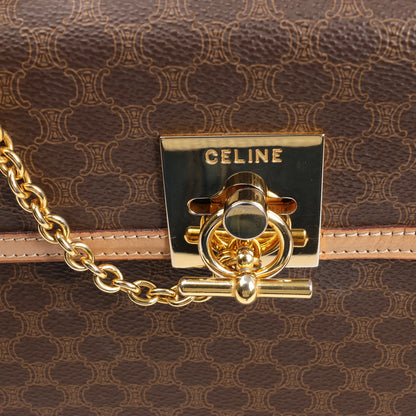 Celine Macadam PVC & Leather Handbag in Brown