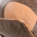 Celine Macadam Boston PVC & Leather Travel Bag in Brown