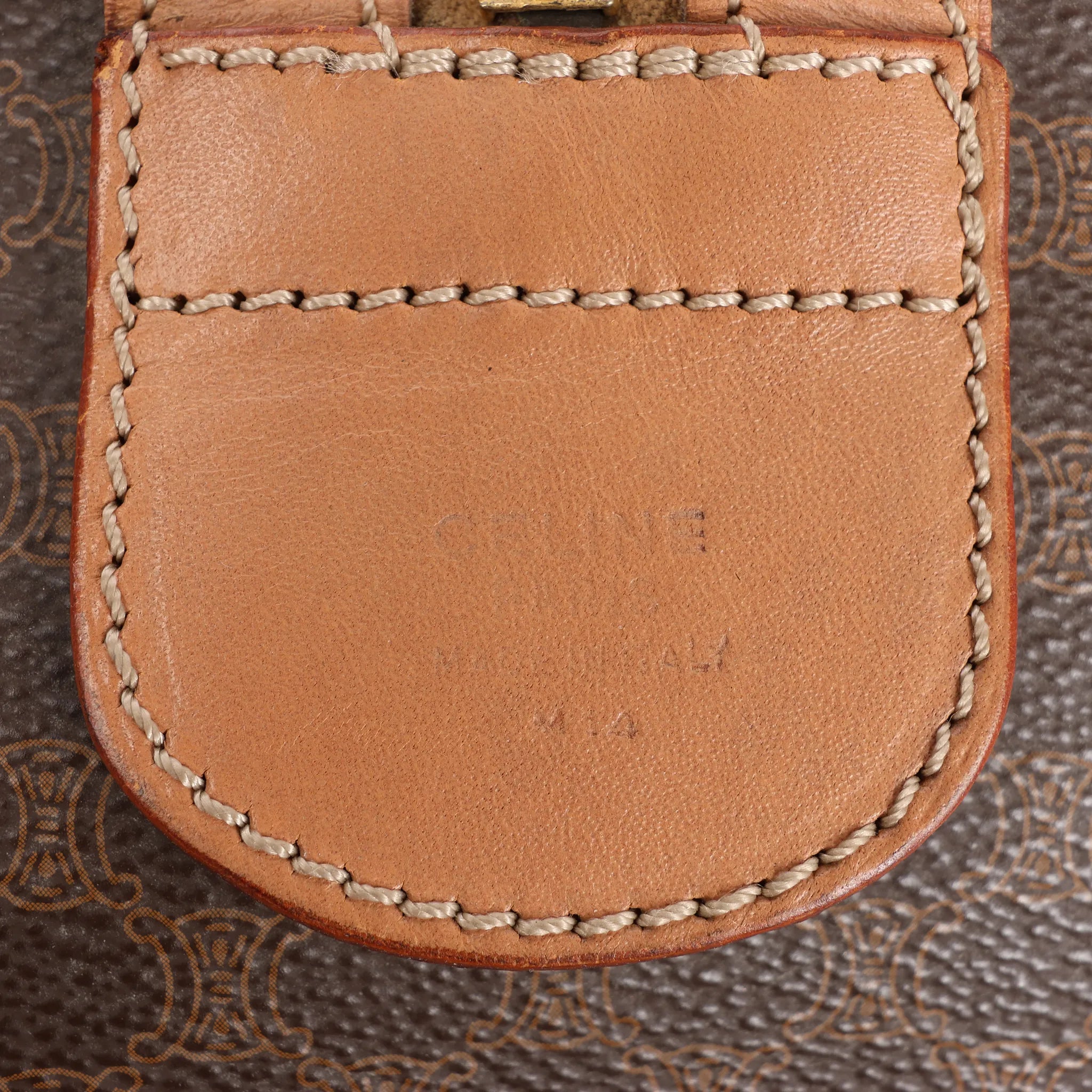 Celine Macadam Boston PVC & Leather Travel Bag in Brown