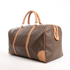 Celine Macadam Boston PVC & Leather Travel Bag in Brown