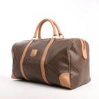 Celine Macadam Boston PVC & Leather Travel Bag in Brown