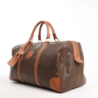Celine Macadam Boston PVC & Leather Travel Bag in Brown