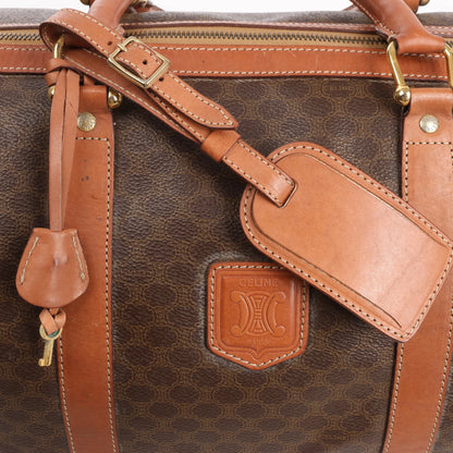 Celine Macadam Boston Reisetasche aus PVC und Leder in Braun