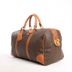Celine Macadam Boston PVC & Leather Travel Bag in Brown