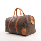 Celine Macadam Boston PVC & Leather Travel Bag in Brown