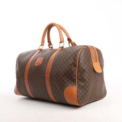 Celine Macadam Boston Reisetasche aus PVC und Leder in Braun