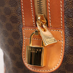 Celine Macadam Boston PVC & Leather Travel Bag in Brown