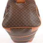 Celine Macadam Boston PVC & Leather Travel Bag in Brown