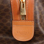 Celine Macadam Boston PVC & Leather Travel Bag in Brown