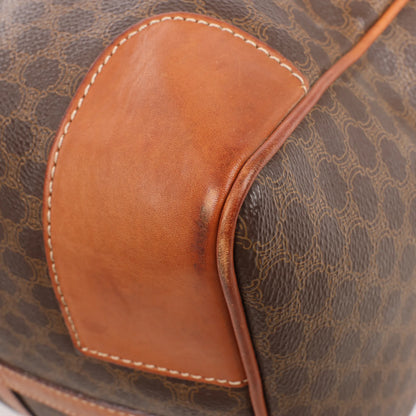 Celine Macadam Boston PVC & Leather Travel Bag in Brown