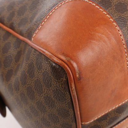 Celine Macadam Boston PVC & Leather Travel Bag in Brown