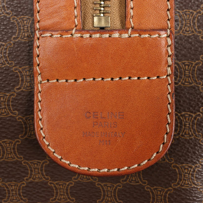 Celine Macadam Boston PVC & Leather Travel Bag in Brown
