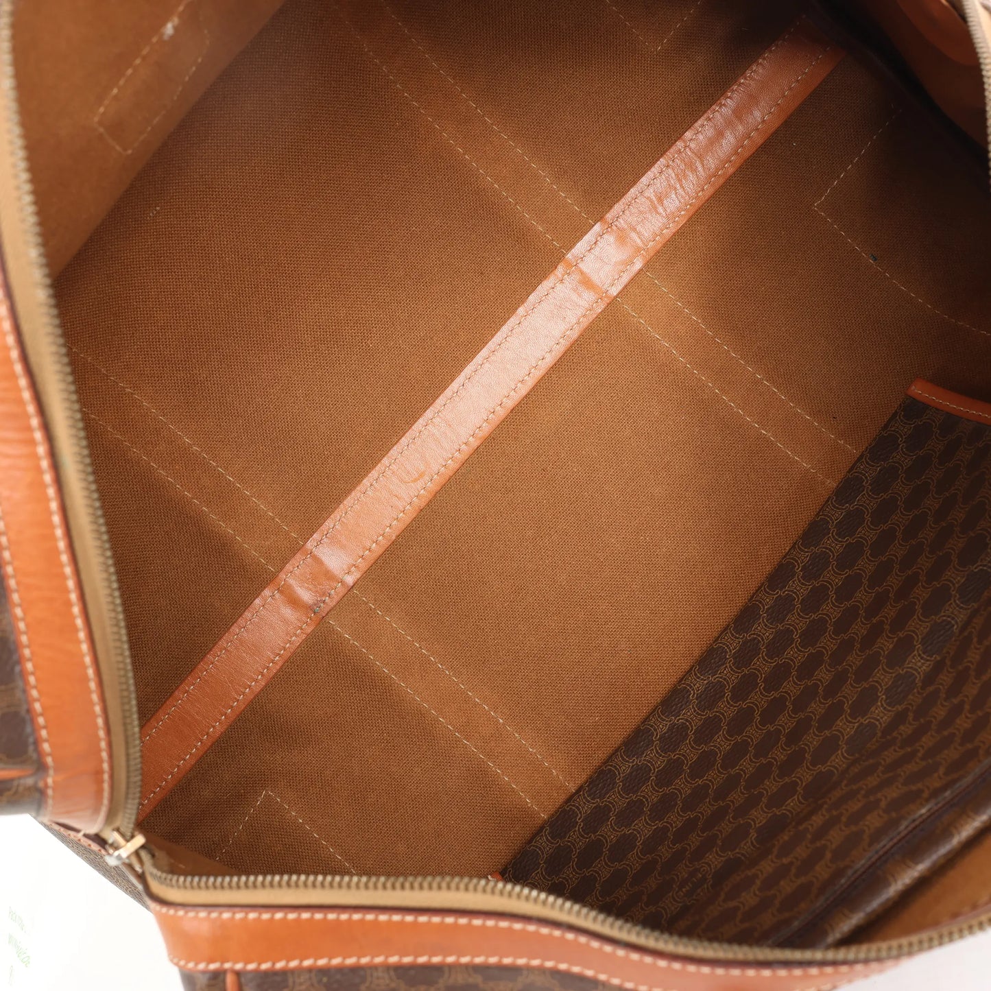 Celine Macadam Boston PVC & Leather Travel Bag in Brown