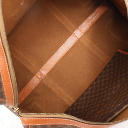Celine Macadam Boston PVC & Leather Travel Bag in Brown
