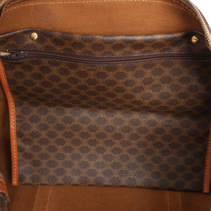 Celine Macadam Boston PVC & Leather Travel Bag in Brown