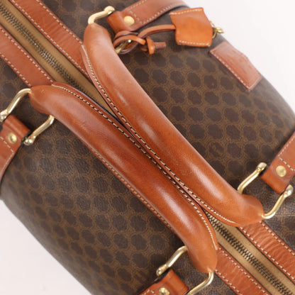 Celine Macadam Boston PVC & Leather Travel Bag in Brown