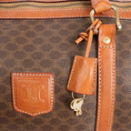 Celine Macadam Boston PVC & Leather Travel Bag in Brown