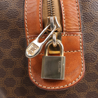Celine Macadam Boston PVC & Leather Travel Bag in Brown