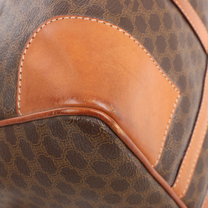 Celine Macadam Boston PVC & Leather Travel Bag in Brown