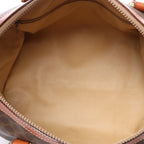 Celine Macadam Boston PVC & Leather Handbag in Brown